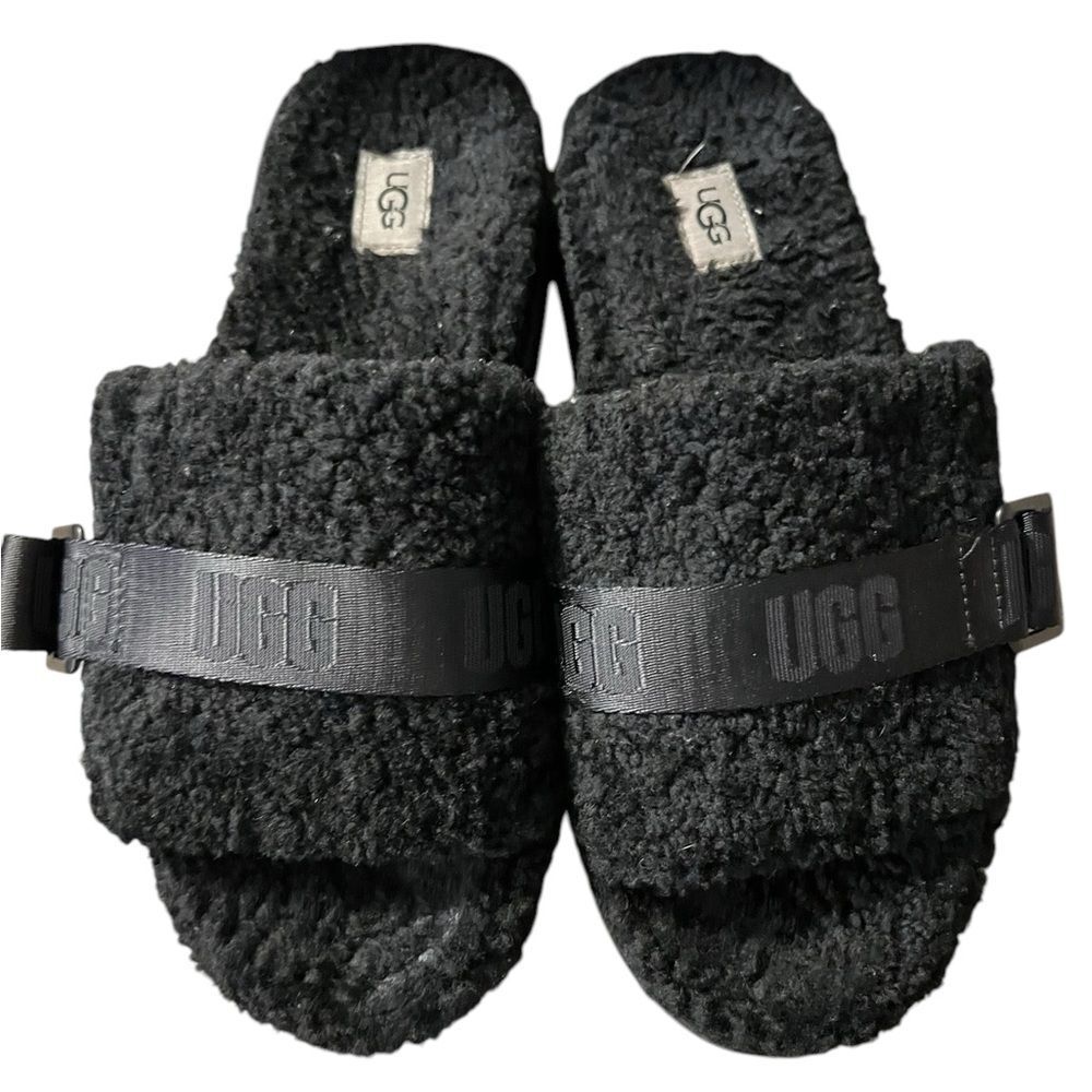 UGG Black Platform Slippers